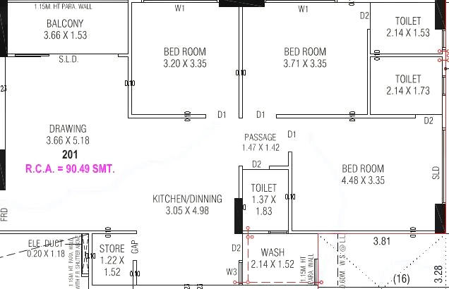 3 BHK Flat in Omkar Downtown in Nikol, Ahmedabad - Image 914632