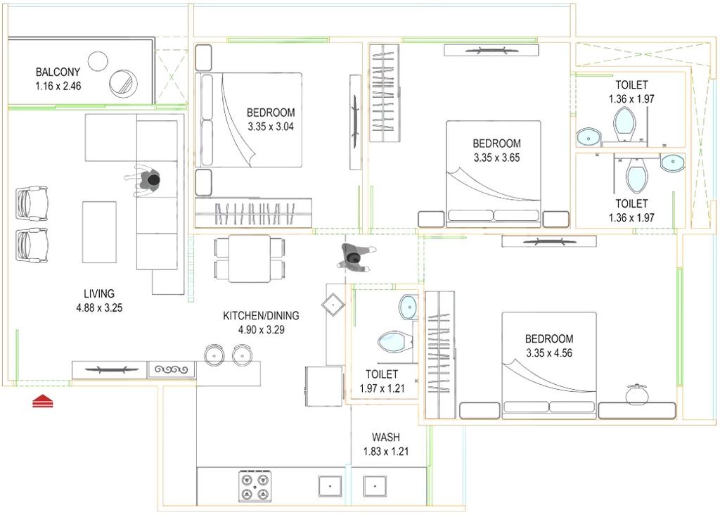 3 BHK Flat in Resset The Park in South Bopal, Ahmedabad - Image 914642