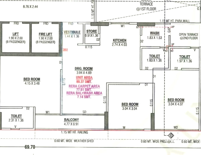 3 BHK Flat in Shree Paris Prime in Vinzol, Ahmedabad - Image 914659
