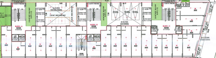 Floor Plan of Commercial Shree Paris Prime in Vinzol, Ahmedabad - Image 395429