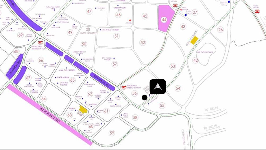 Location of Baani Address One in Sector 56, Gurgaon - Image 396595