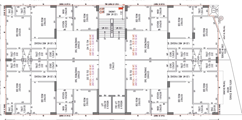 Floor Plan of Prarambh Aura Heights in Maninagar, Ahmedabad - Image 395445