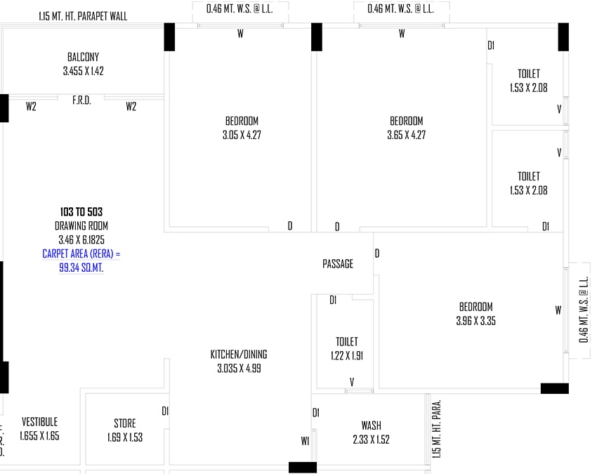 3 BHK Flat in Mishva Suryoday Hills in Vastral, Ahmedabad - Image 914677
