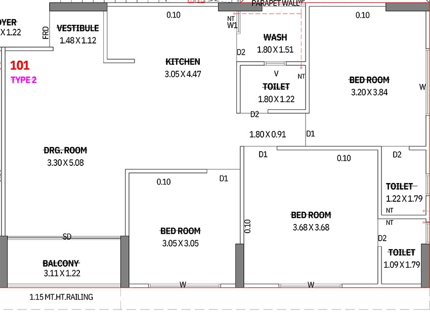 3 BHK Flat in Krishna Viratra Heights in Nikol, Ahmedabad - Image 914680