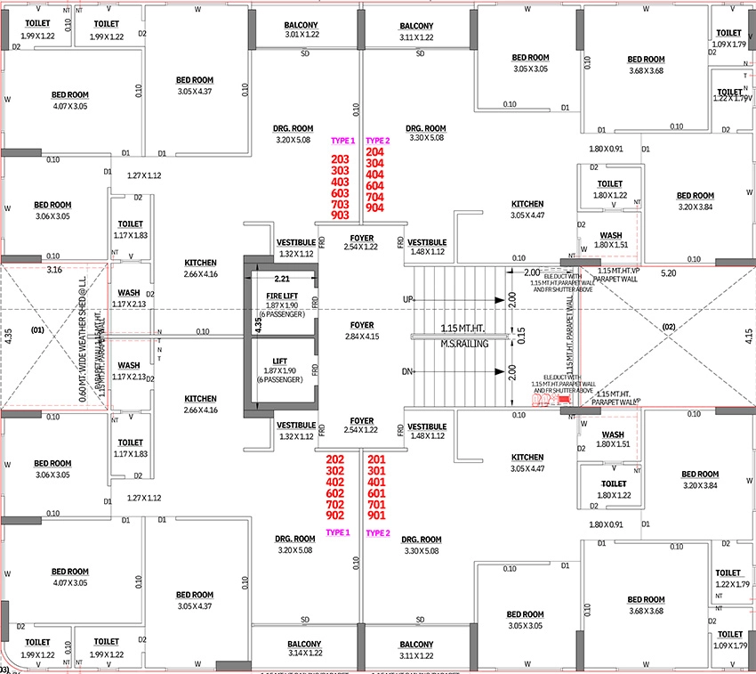 Floor Plan of Krishna Viratra Heights in Nikol, Ahmedabad - Image 395493