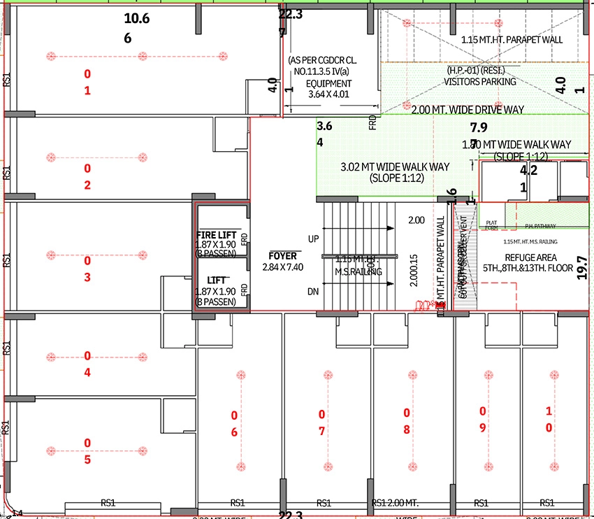 Floor Plan of Commercial Krishna Viratra Heights in Nikol, Ahmedabad - Image 395499