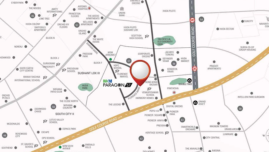 Location of M3M Paragon 57 - Image 396689
