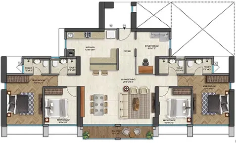 4 BHK Flat in Runwal One in Manpada, Thane - Image 915239