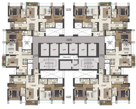 Floor Plan of Runwal One in Manpada, Thane - Image 396728