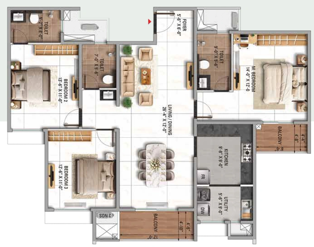 3 BHK Flat in TVS Emerald Altura in Sathanur, Bangalore - Image 915266
