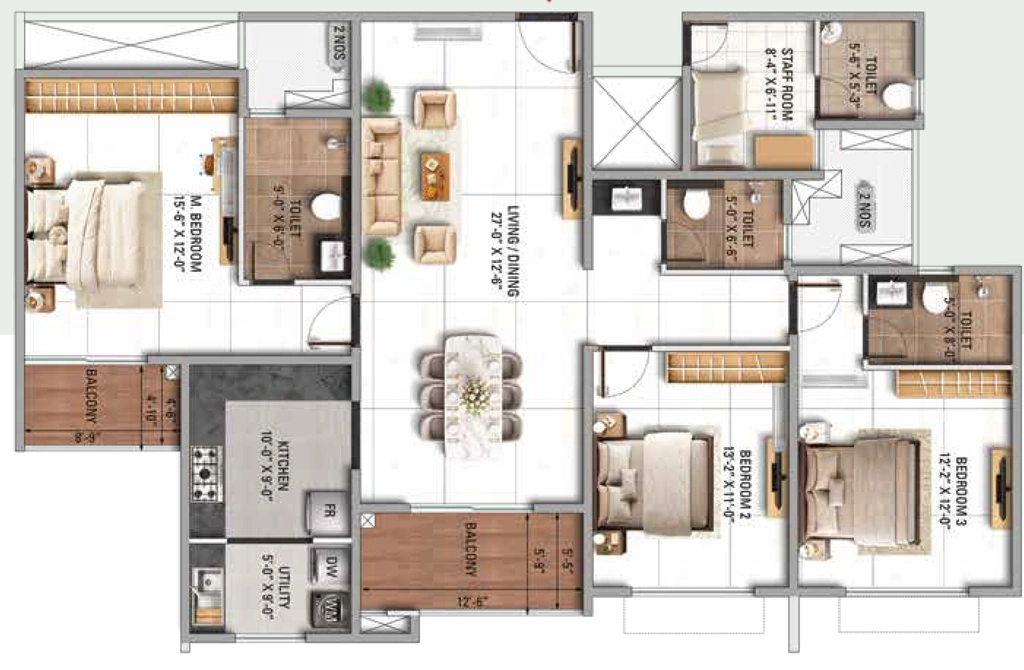 3 BHK Flat in TVS Emerald Altura in Sathanur, Bangalore - Image 915267