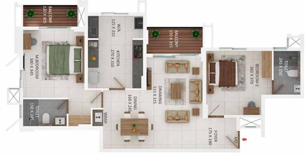 2 BHK Flat in Asset Palette in Ernakulam, Kochi - Image 915121