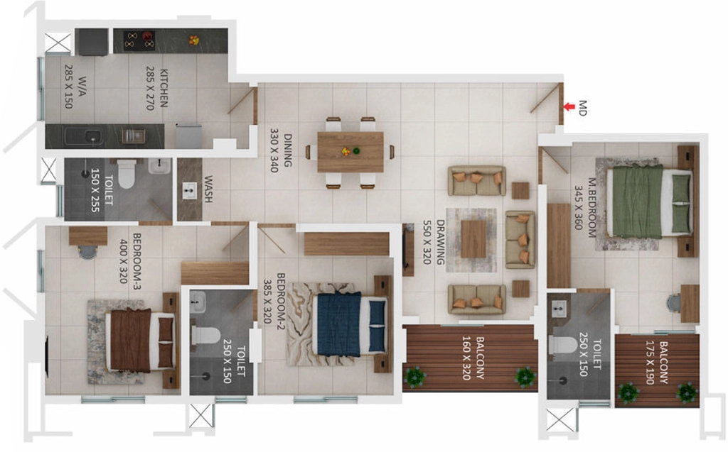 3 BHK Flat in Asset Palette in Ernakulam, Kochi - Image 915122
