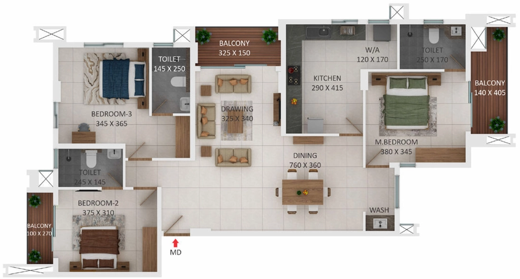 3 BHK Flat in Asset Palette in Ernakulam, Kochi - Image 915123