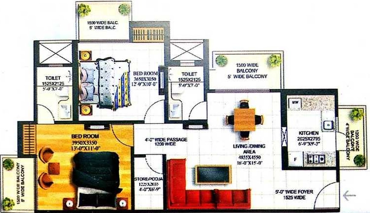2 BHK Flat in Kalash Alpha Heights in Dundahera, Ghaziabad - Image 914692