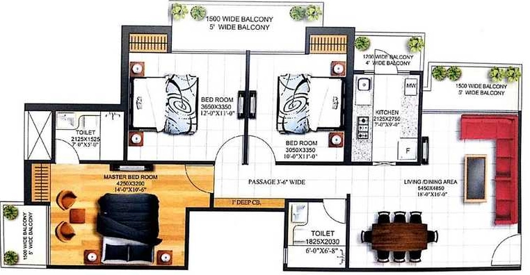 3 BHK Flat in Kalash Alpha Heights in Dundahera, Ghaziabad - Image 914693