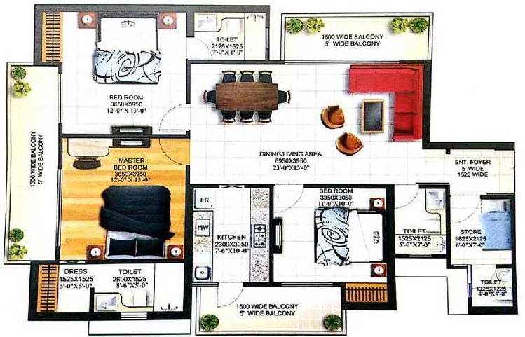 3 BHK Flat in Kalash Alpha Heights in Dundahera, Ghaziabad - Image 914695