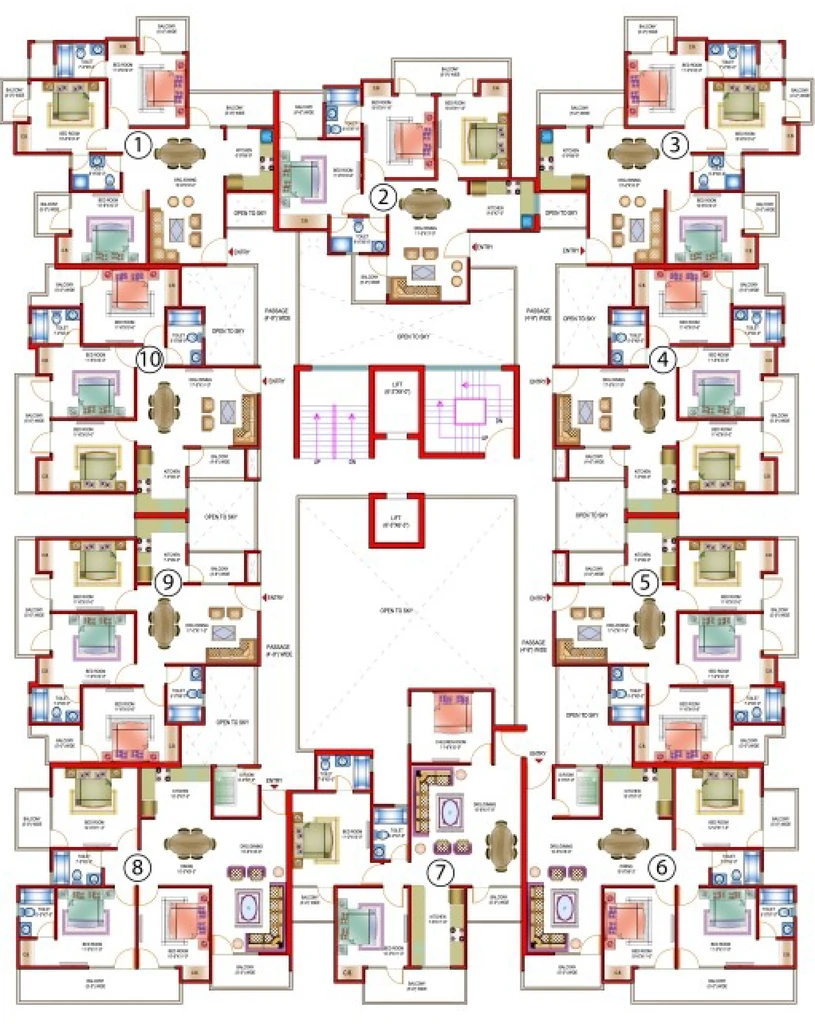 Floor Plan of SG Indigo Tower in Raj Nagar Extension, Ghaziabad - Image 395626