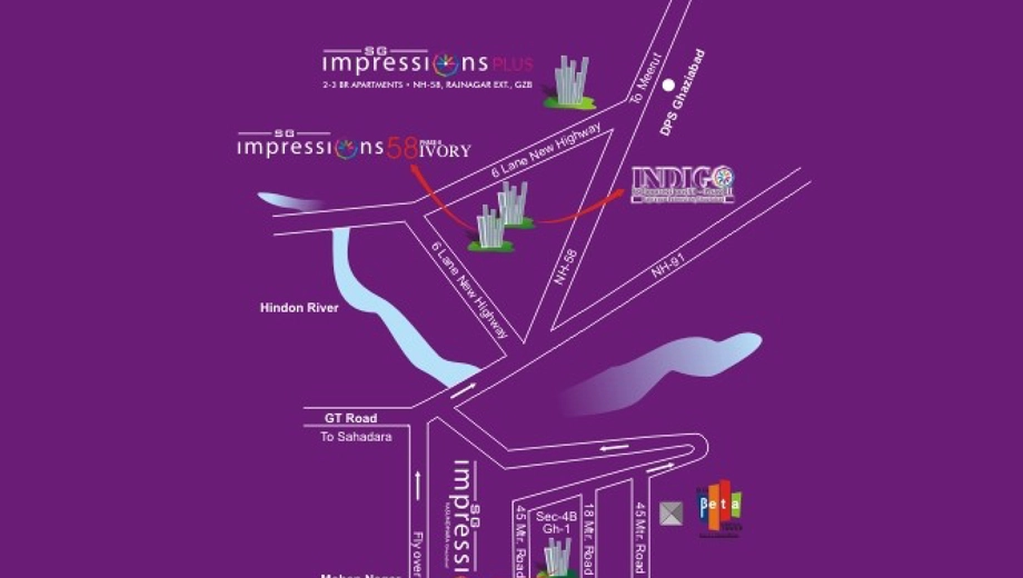Location of SG Indigo Tower in Raj Nagar Extension, Ghaziabad - Image 395625