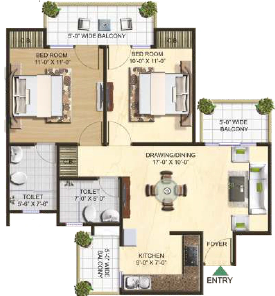 2 BHK Flat in YPS Dwarika in Govindpuram, Ghaziabad - Image 914726