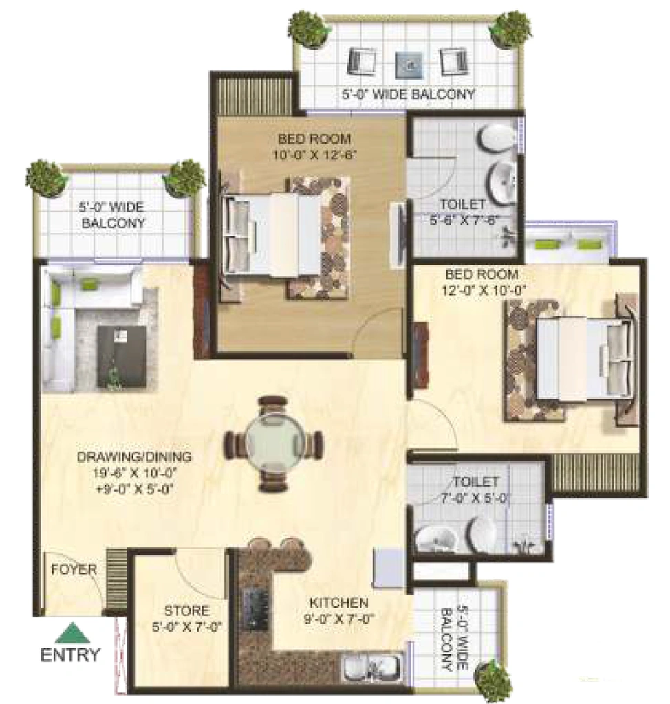 2 BHK Flat in YPS Dwarika in Govindpuram, Ghaziabad - Image 914727