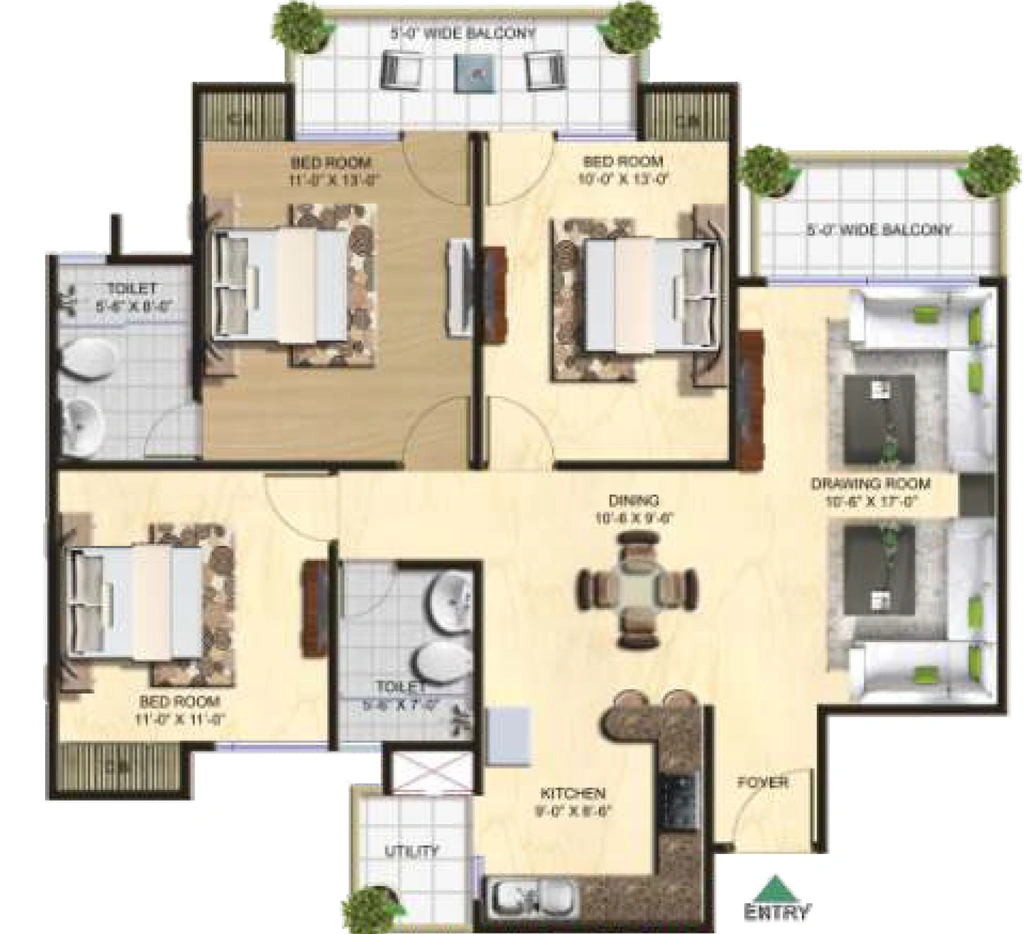 3 BHK Flat in YPS Dwarika in Govindpuram, Ghaziabad - Image 914729