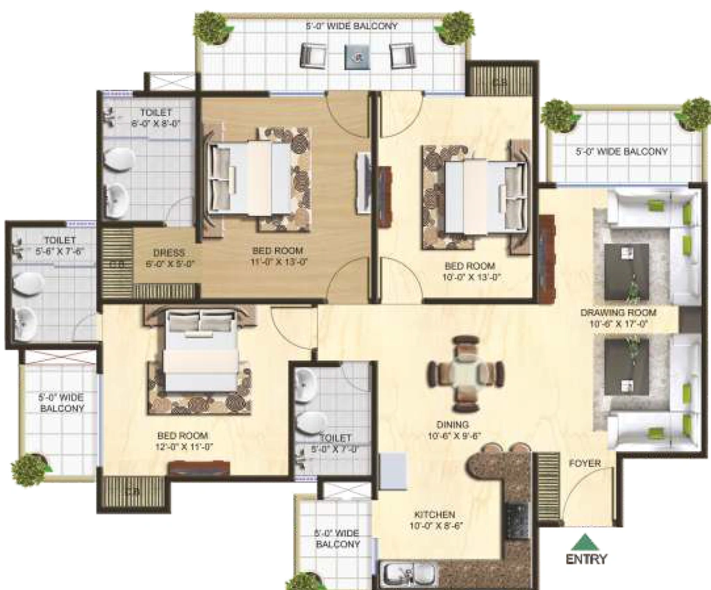 3 BHK Flat in YPS Dwarika in Govindpuram, Ghaziabad - Image 914730
