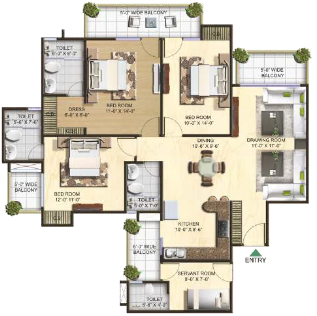 3 BHK Flat in YPS Dwarika in Govindpuram, Ghaziabad - Image 914731