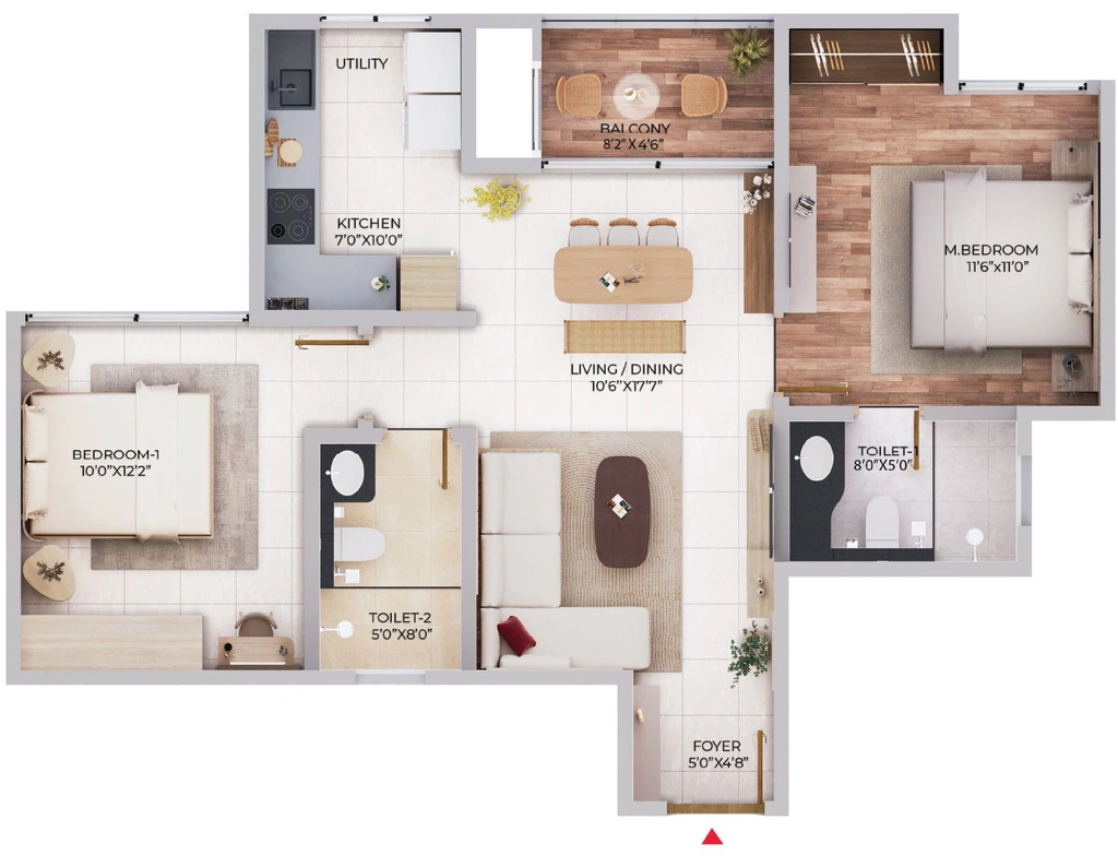 2 BHK Flat in Puravankara Northern Lights in Bagalur, Bangalore - Image 915161