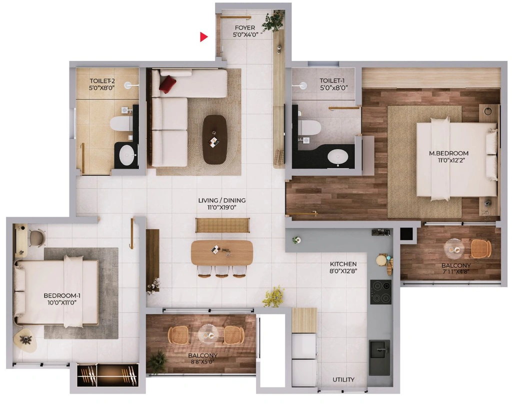 2 BHK Flat in Puravankara Northern Lights in Bagalur, Bangalore - Image 915162