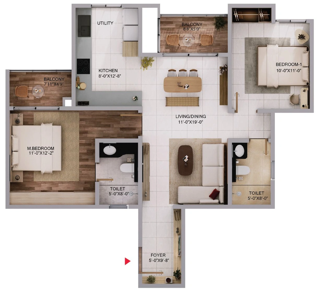 2 BHK Flat in Puravankara Northern Lights in Bagalur, Bangalore - Image 915163