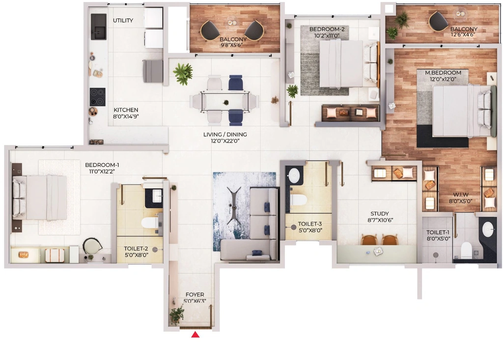 3 BHK Flat in Puravankara Northern Lights in Bagalur, Bangalore - Image 915167