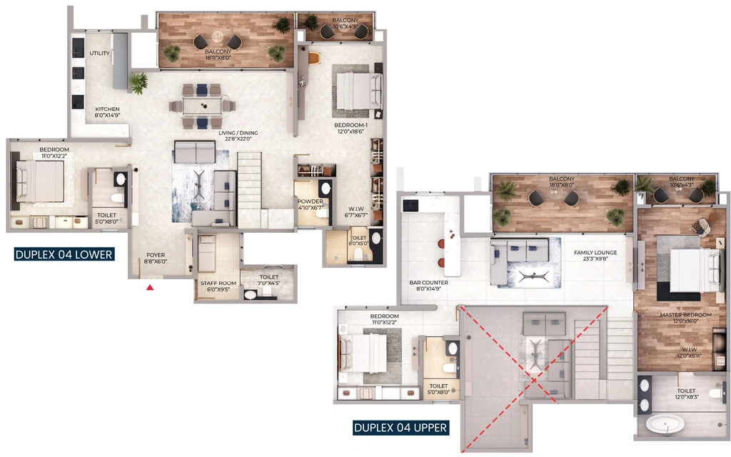 4 BHK Duplex in Puravankara Northern Lights in Bagalur, Bangalore - Image 915169