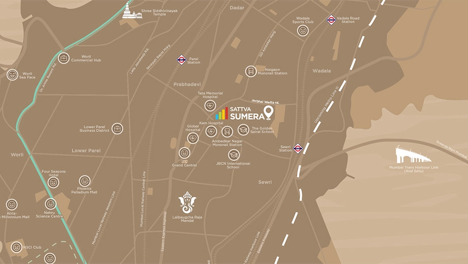 Location of Commercial Sattva Sumera in Sewri West, Mumbai - Image 396746
