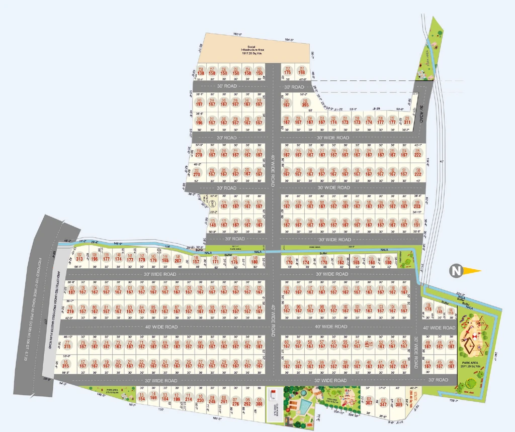 Master Plan of Vijaya Bheri Oak Ville in Hayathnagar, Hyderabad - Image 395749