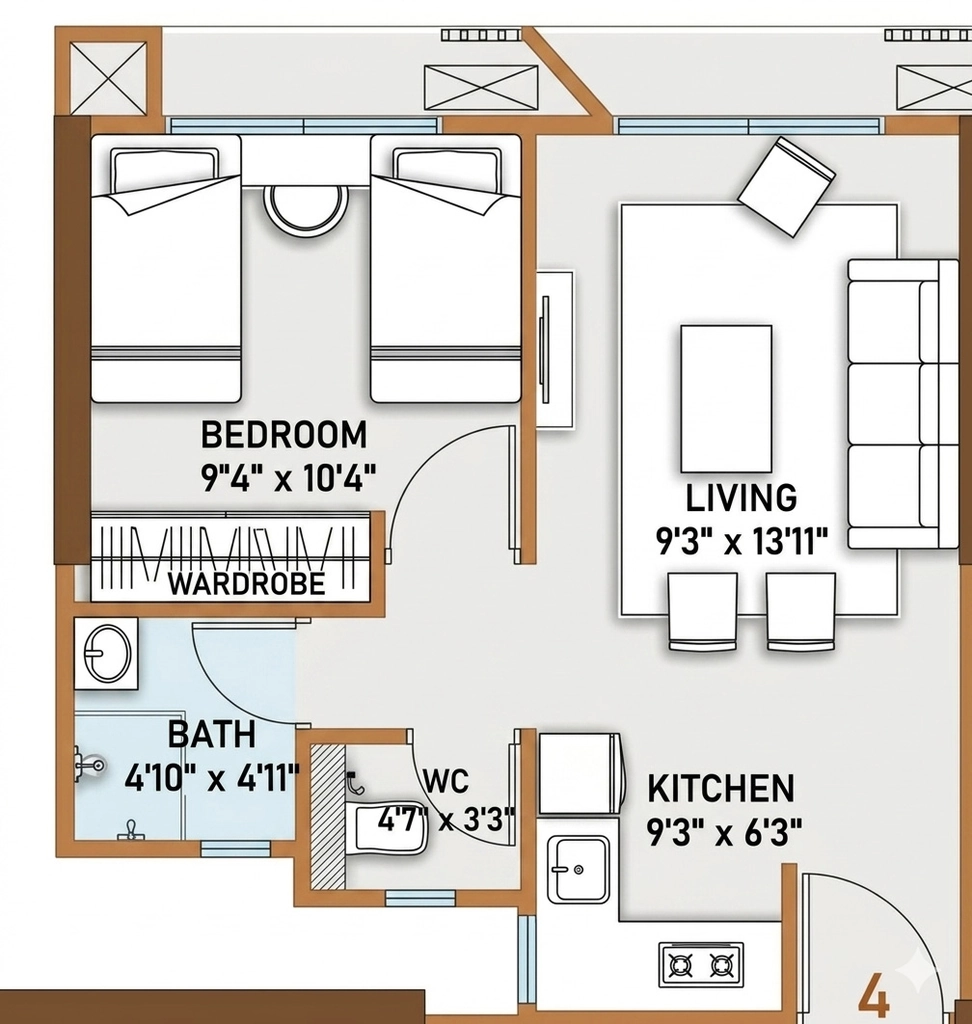 1 BHK Flat in Prescon Eeshan Prescon Livana in Thane West, Thane - Image 915808