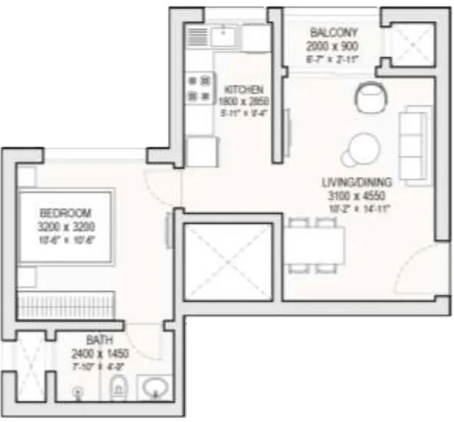 1 BHK Flat in Sobha Codename Trinity in Hoskote, Bangalore - Image 915821