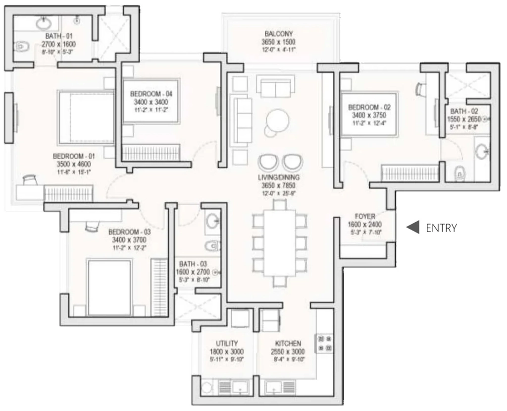 4 BHK Flat in Sobha Codename Trinity in Hoskote, Bangalore - Image 915824