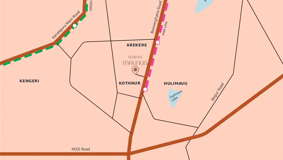 Location of Sobha Magnum Opus in Hoskote, Bangalore - Image 397951