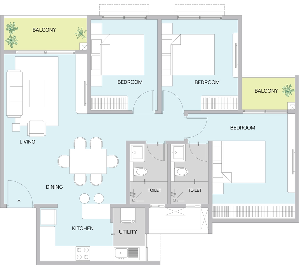 3 BHK Flat in Codename WinningKind in Yelahanka, Bangalore - Image 915837