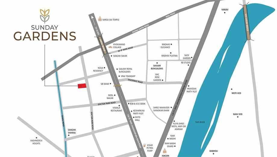 Location of Sunday Gardens - Image 395956