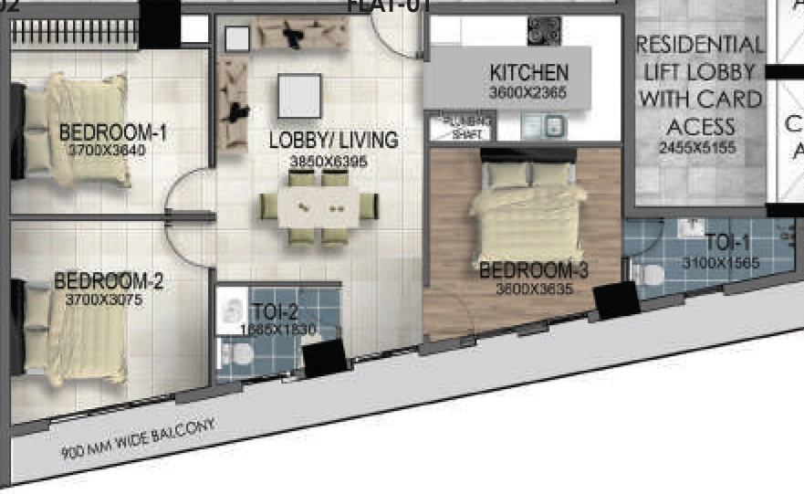 3 BHK Flat in Shivam South City Centre in Phulwari Sharif, Patna - Image 921344