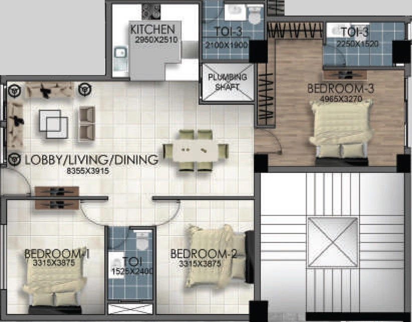3 BHK Flat in Shivam South City Centre in Phulwari Sharif, Patna - Image 921345