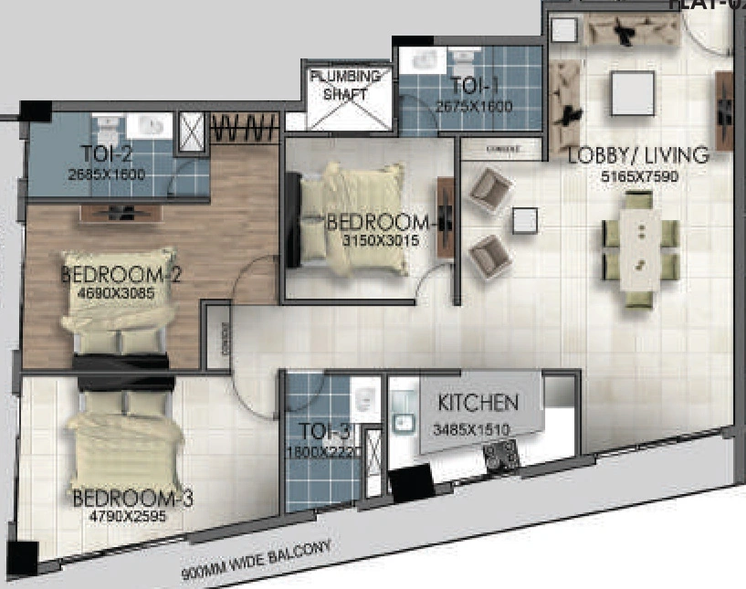 3 BHK Flat in Shivam South City Centre in Phulwari Sharif, Patna - Image 921346