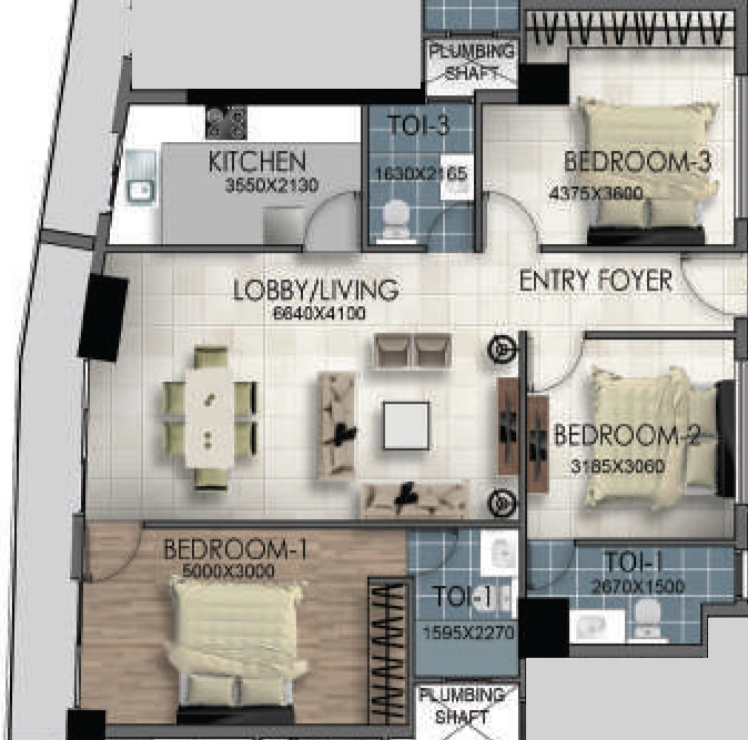3 BHK Flat in Shivam South City Centre in Phulwari Sharif, Patna - Image 921347