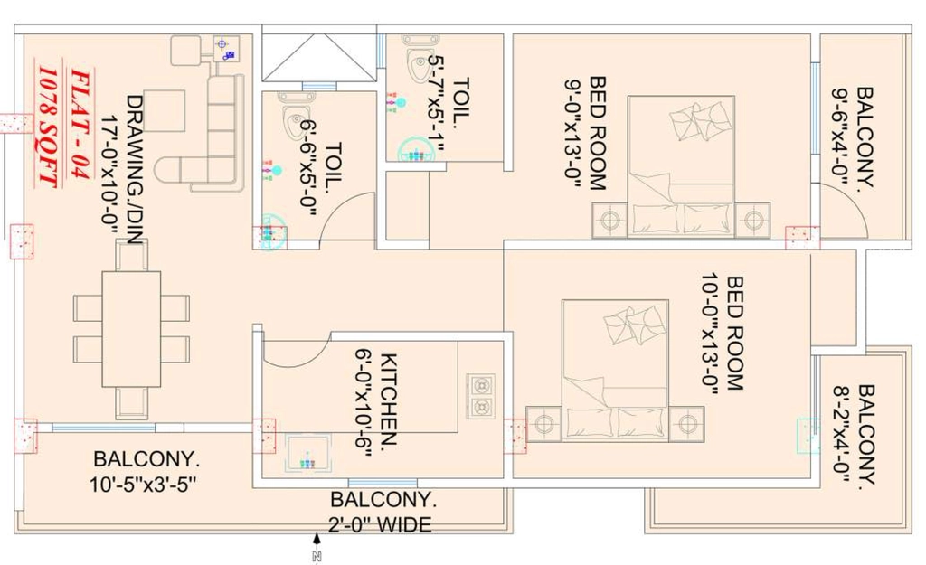 2 BHK Flat in Apogee Tower in Rajendra Nagar, Patna - Image 915481