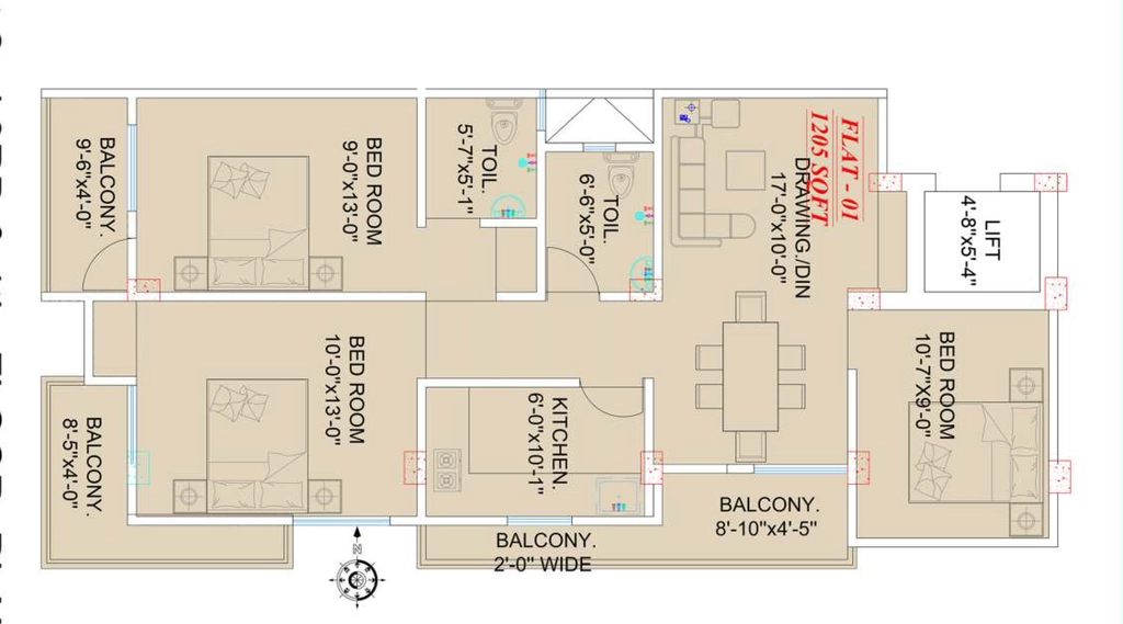 3 BHK Flat in Apogee Tower in Rajendra Nagar, Patna - Image 915482