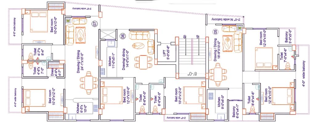 Floor Plan of Aditya Pushpendra Enclave in Bailey Road, Patna - Image 397243