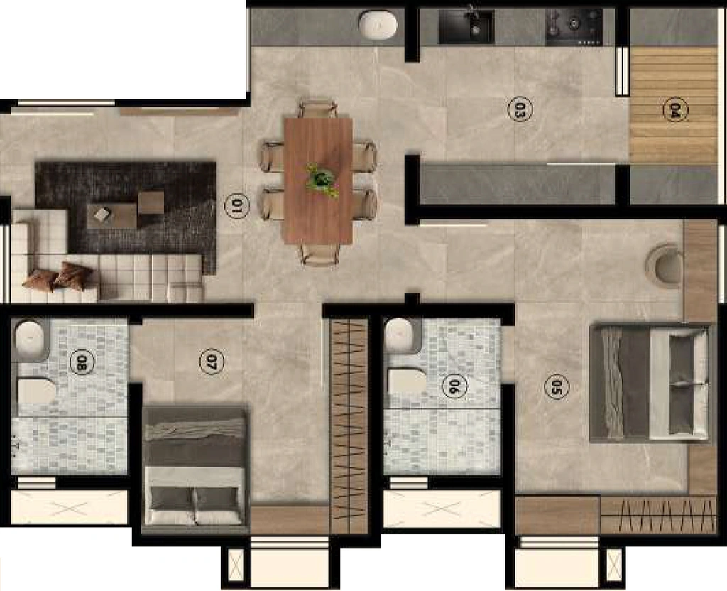 2 BHK Flat in Cinco Cresendo in Thudiyalur, Coimbatore - Image 914894