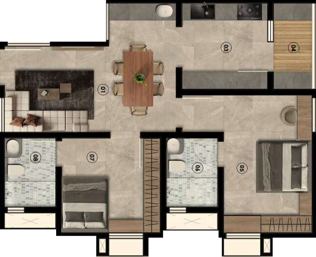 2 BHK Flat in Cinco Cresendo in Thudiyalur, Coimbatore - Image 914895